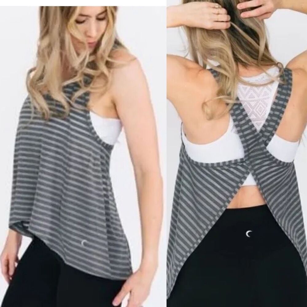 Zyia Gray Nimbus Split Back Tank Top Size XL